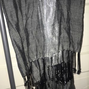 Sparkly Long Gray and Silver Scarf